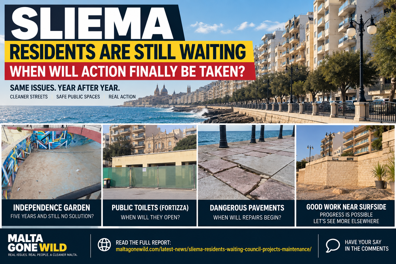 Sliema Residents Are Still Waiting: What Is the Status of These Long-Pending Issues?