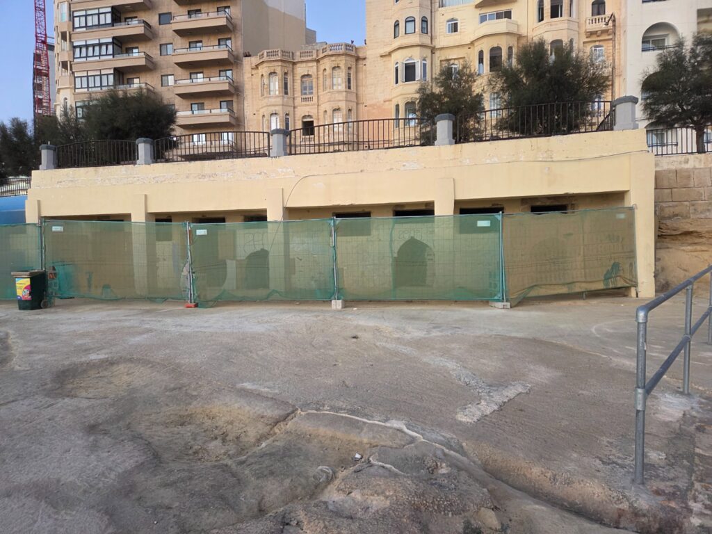 Public toilets next to Fortizza in Sliema undergoing works Public toilets next to Fortizza in Sliema undergoing works