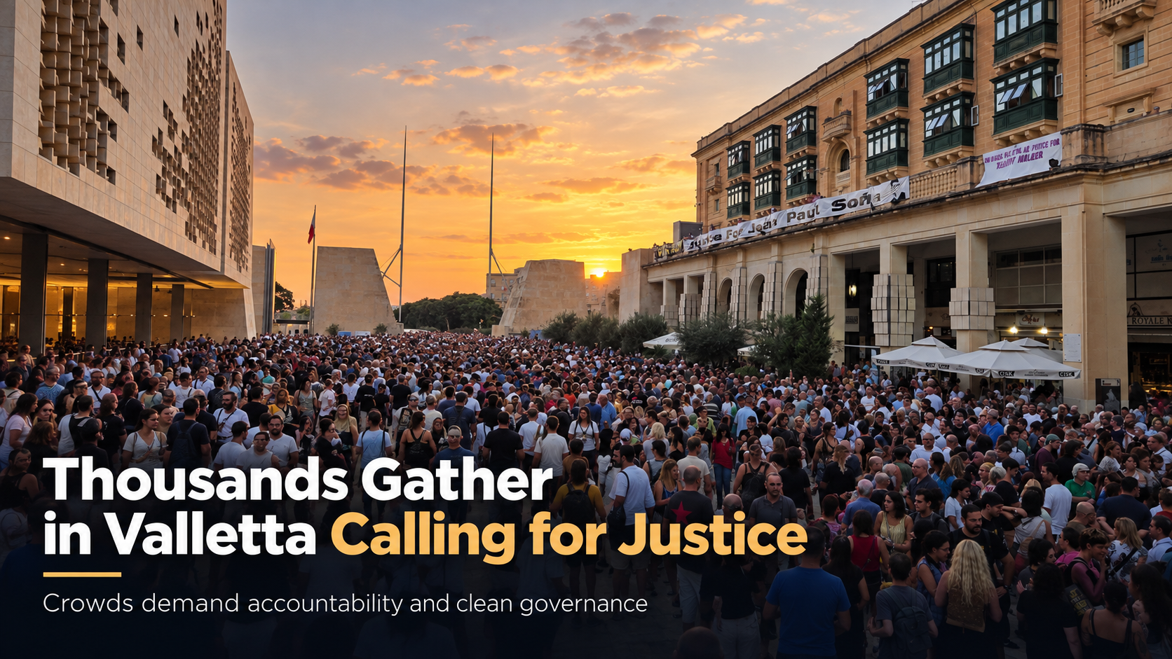Thousands Fill Valletta in Call for Justice, Accountability and Clean Governance